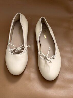 Cream Leather Ballet Flats EU 38 US 7.5